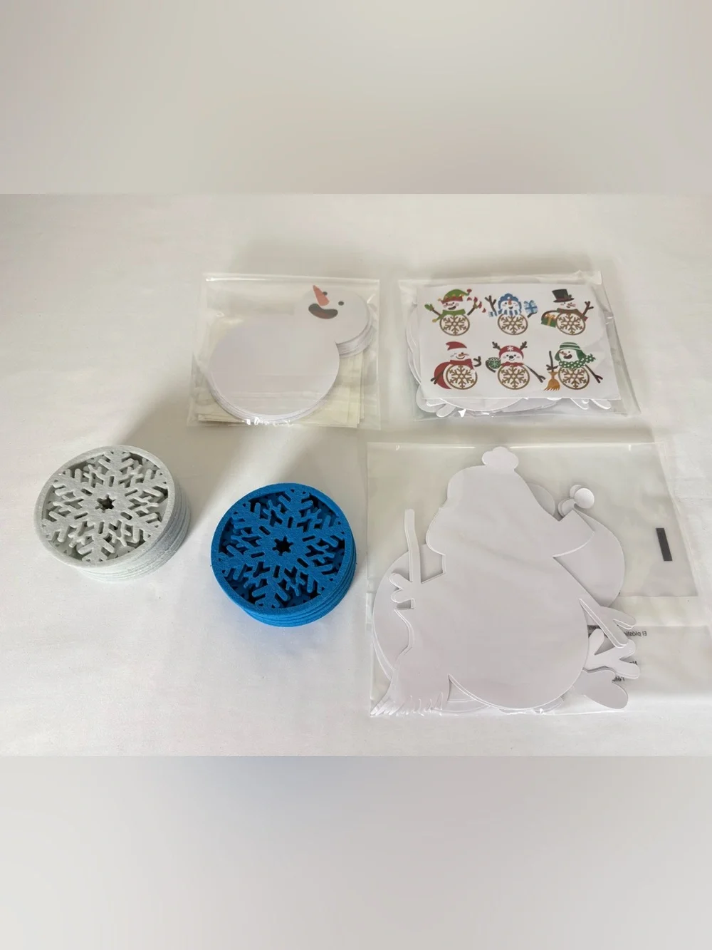 🎄☃️ 24PCS Christmas Snowman Coaster DIY Craft Kit – Holiday Party Fun!